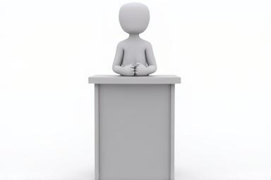Thumbnail image for a public speaking resource showing a person at a podium.